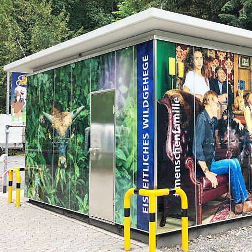 Außenansicht der WC-Anlage in Mettmann