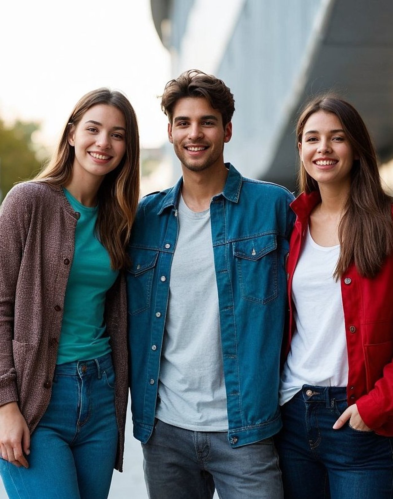 Drei junge Studierende