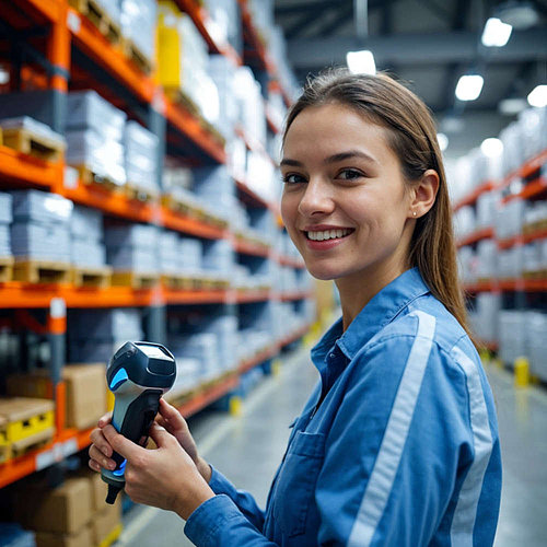 Junge Dame in der Ausbildung zur Fachlageristin