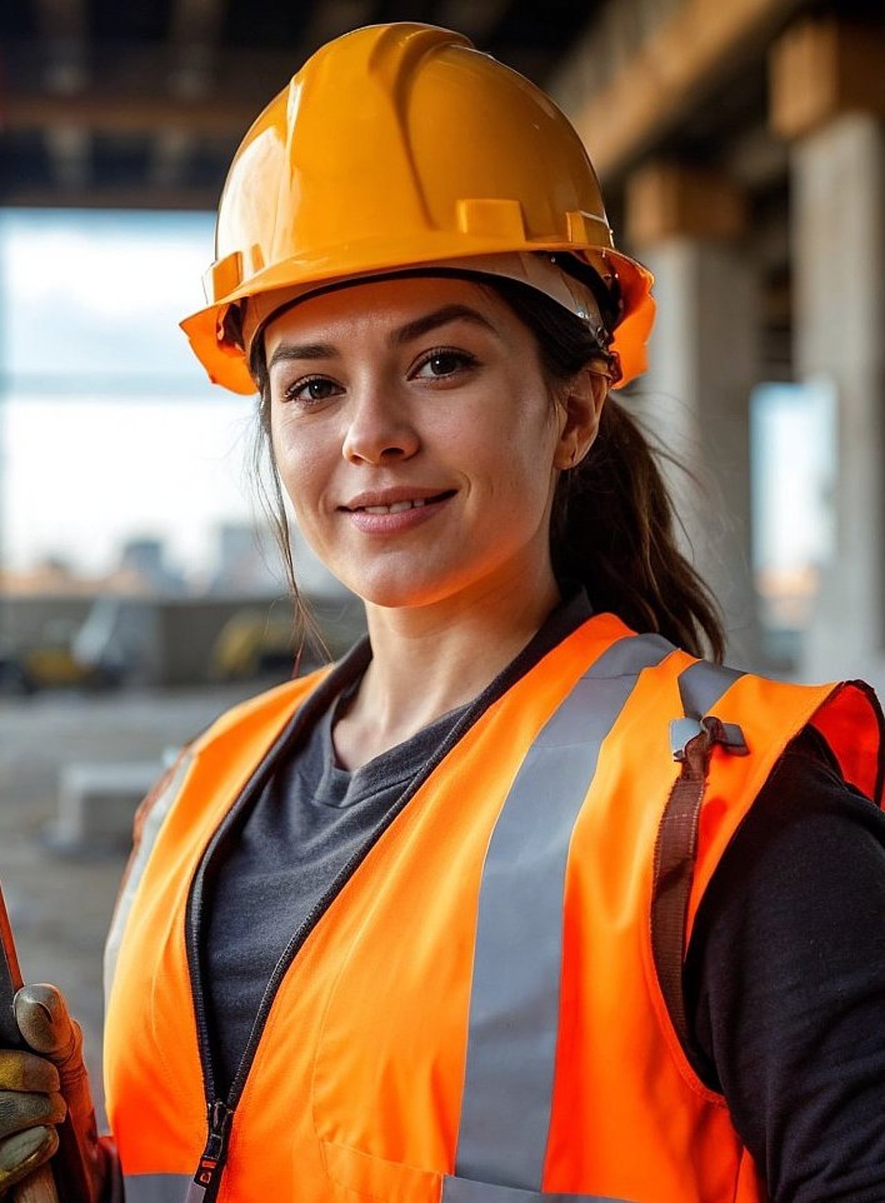 Junge Frau in gewerblichem oder technischem Beruf