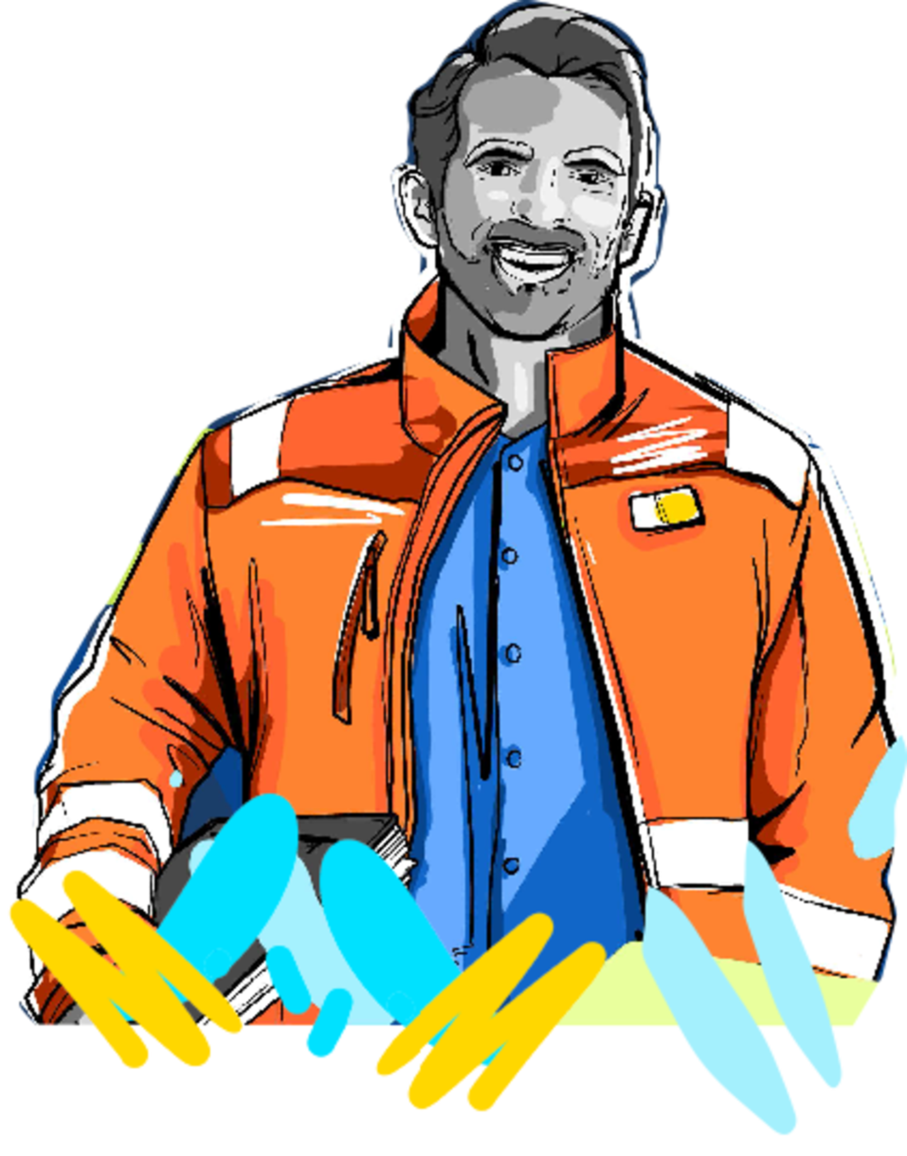 Bild eines Facharbeiters bei HERING in Arbeitsjacke
